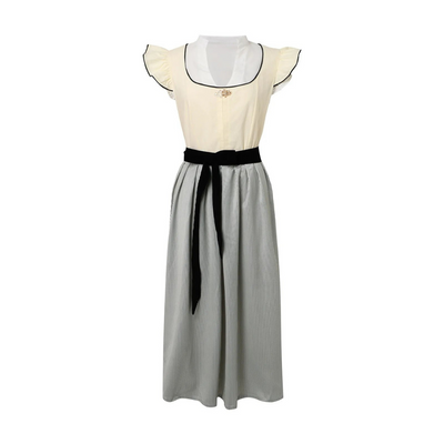 Elegantes Damen Oktoberfest Dirndlkleid mit schicker Schürze, formvollem Schnürmieder und authentischen Details