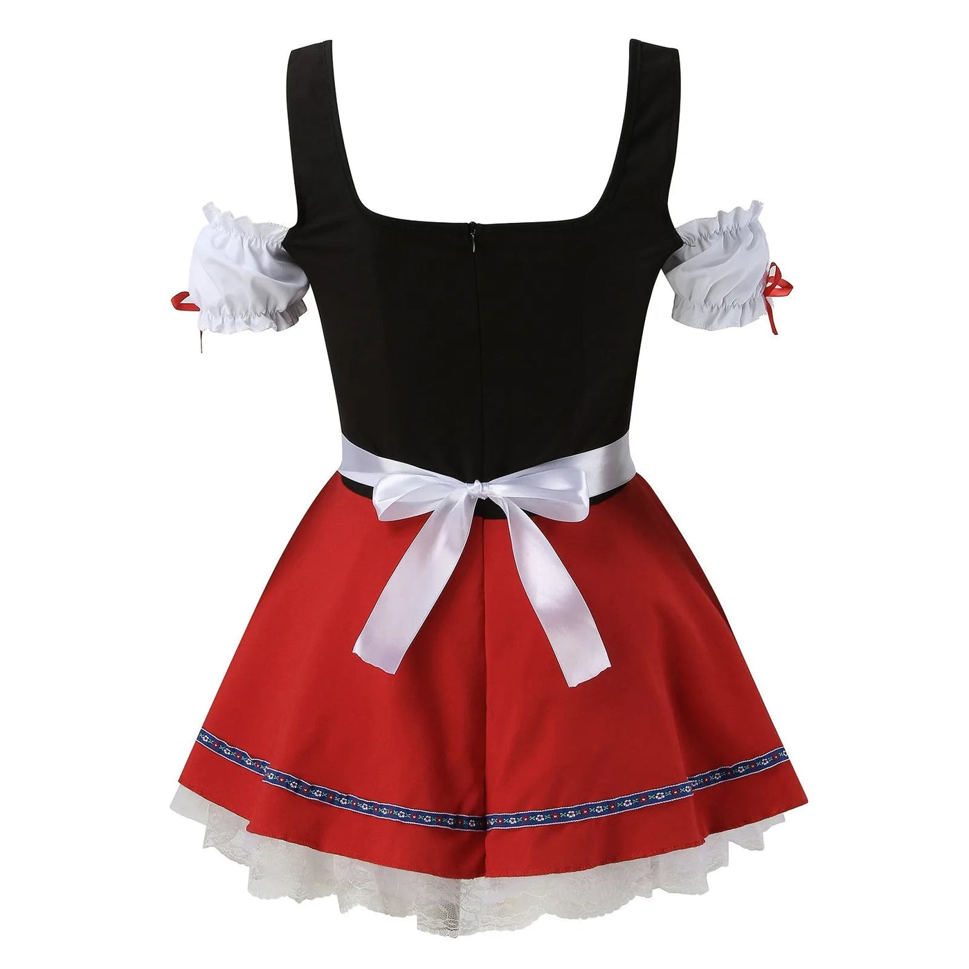 Elegantes Damen Sommer-Dirndlkleid mit stilvoller Schürze, attraktiven Nähten und perfekt tailliertem Schnitt