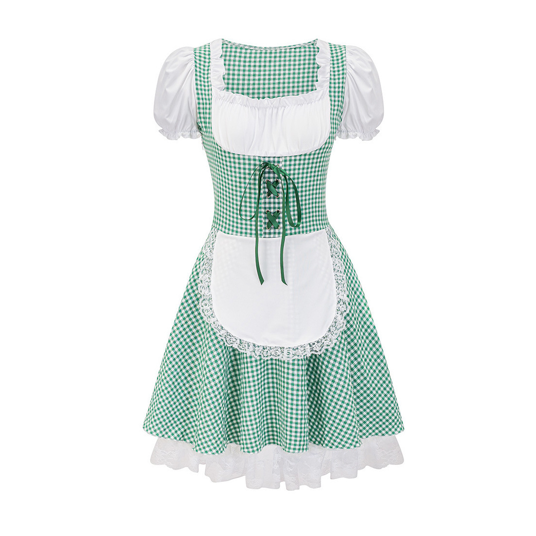 Stilvolles Damen-Herbst-Dirndl schulterfrei mit trendigem Karomuster