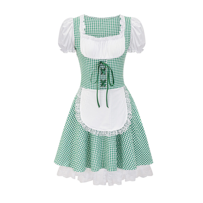 Stilvolles Damen-Herbst-Dirndl schulterfrei mit trendigem Karomuster