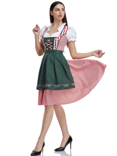 Elegantes Damen-Dirndl in Olivgrün mit passender Schürze – Traditioneller Schnitt für Festlichkeiten