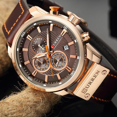 Elegante Quarzuhr | mit Lederarmband