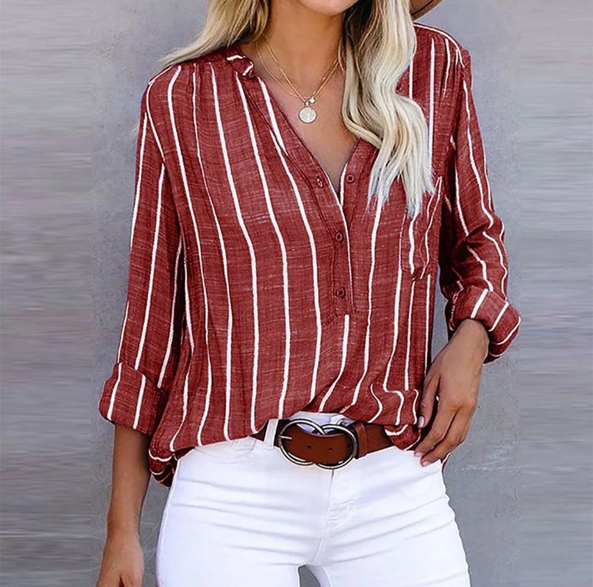 Brigitte™ - Elegante gestreifte Bluse