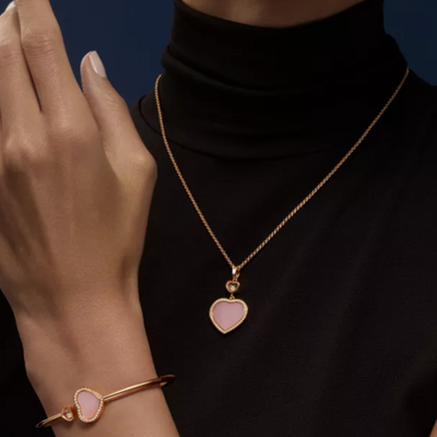 Collana con cuore - Rosa/Oro rosa