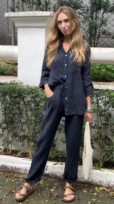 Sunny - set misto lino composto da camicia e pantaloni 