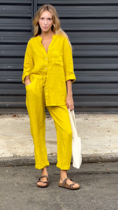 Sunny - set misto lino composto da camicia e pantaloni 
