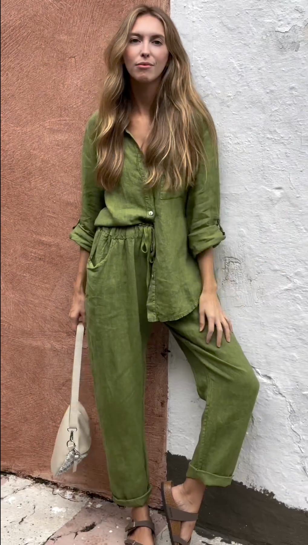 Sunny - set misto lino composto da camicia e pantaloni 