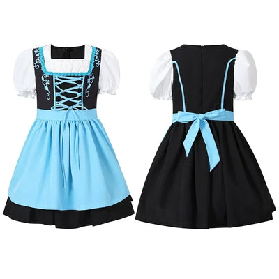 Charmantes Mädchen-Dirndlkleid mit Schürze im authentischen traditionellen Stil