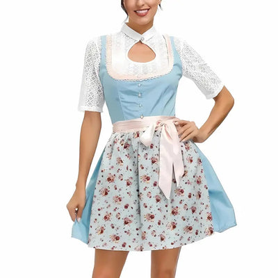 Elegantes Damen-Dirndlkleid für Oktoberfest mit kunstvoller Stickerei und stilvollem Miederoberteil