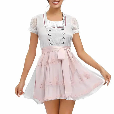Elegantes Damen-Dirndlkleid für Oktoberfest mit kunstvoller Stickerei und stilvollem Miederoberteil