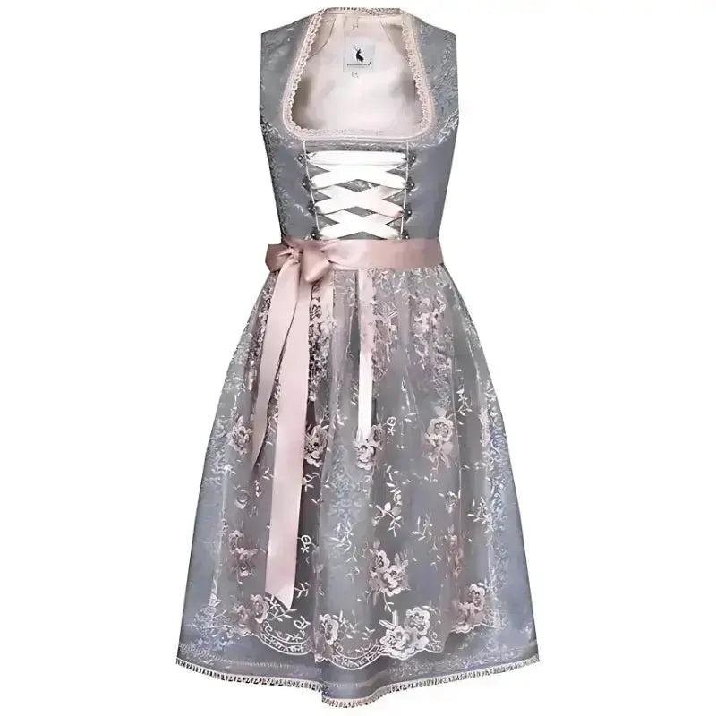 Elegantes Damendirndlkleid zum Oktoberfest mit kunstvoller Stickerei und stilvollem Miederoberteil
