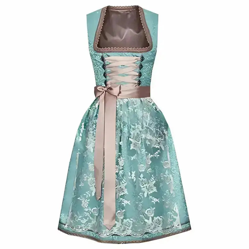 Elegantes Damendirndlkleid zum Oktoberfest mit kunstvoller Stickerei und stilvollem Miederoberteil