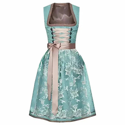 Elegantes Damendirndlkleid zum Oktoberfest mit kunstvoller Stickerei und stilvollem Miederoberteil