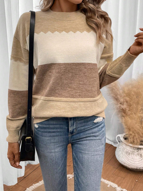Dilana™ | Weicher Strickpullover in Farbblockoptik