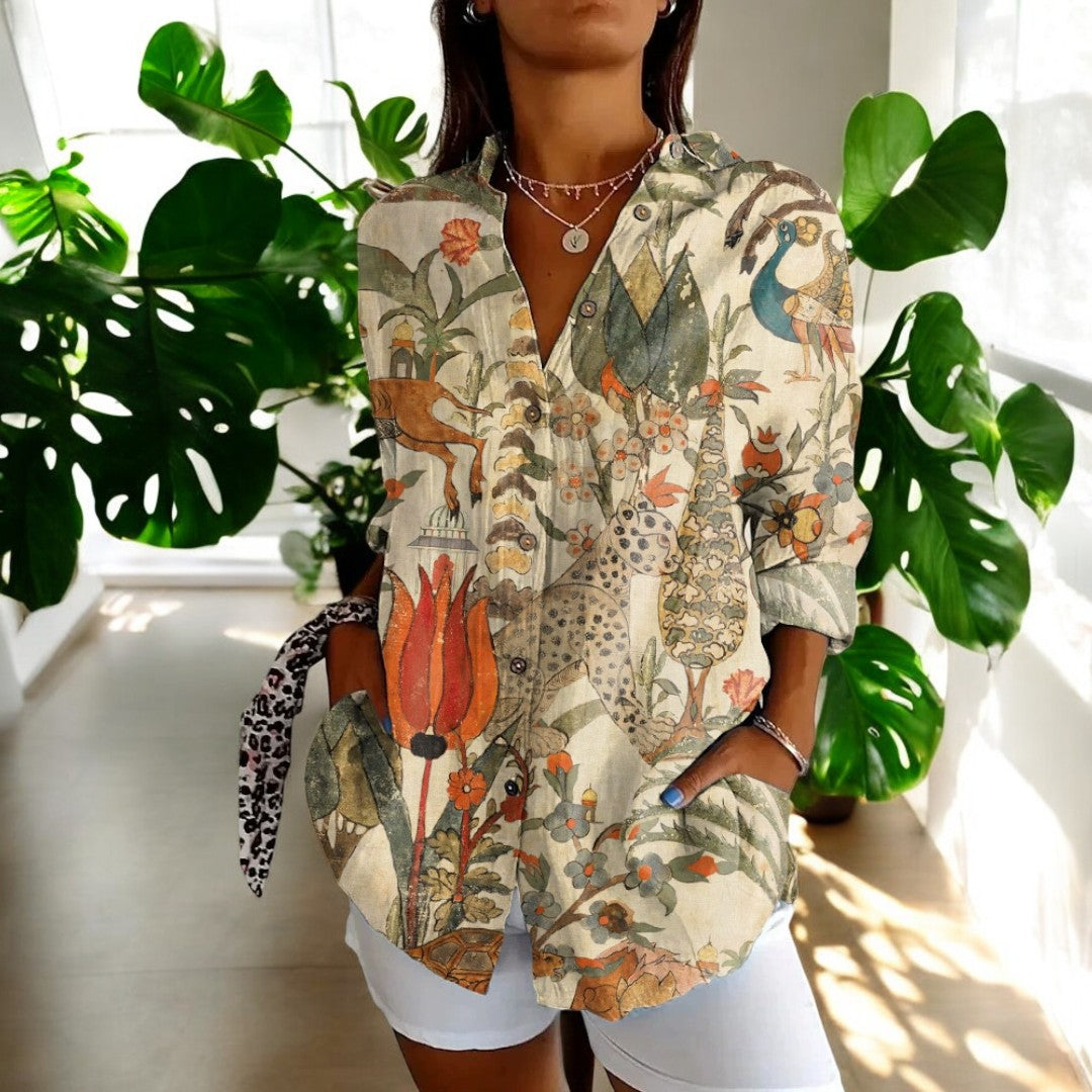 Carla™ - Vintage-Bluse mit Blumendruck
