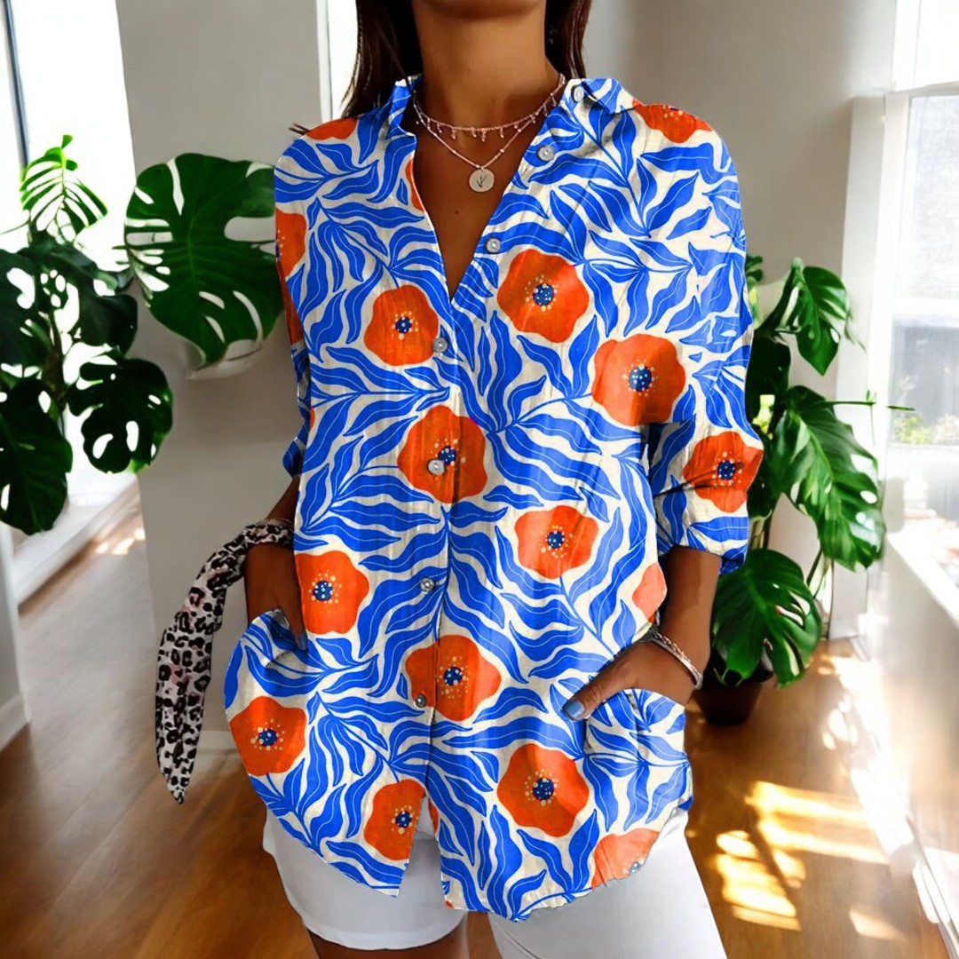 Carla™ - Vintage-Bluse mit Blumendruck