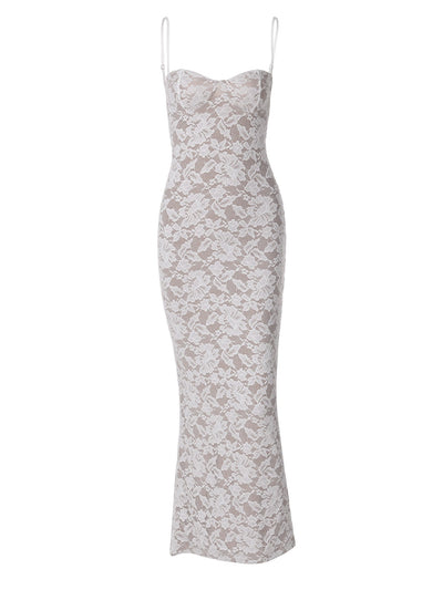 EVANGELINE - Besticktes Maxi-Kleid