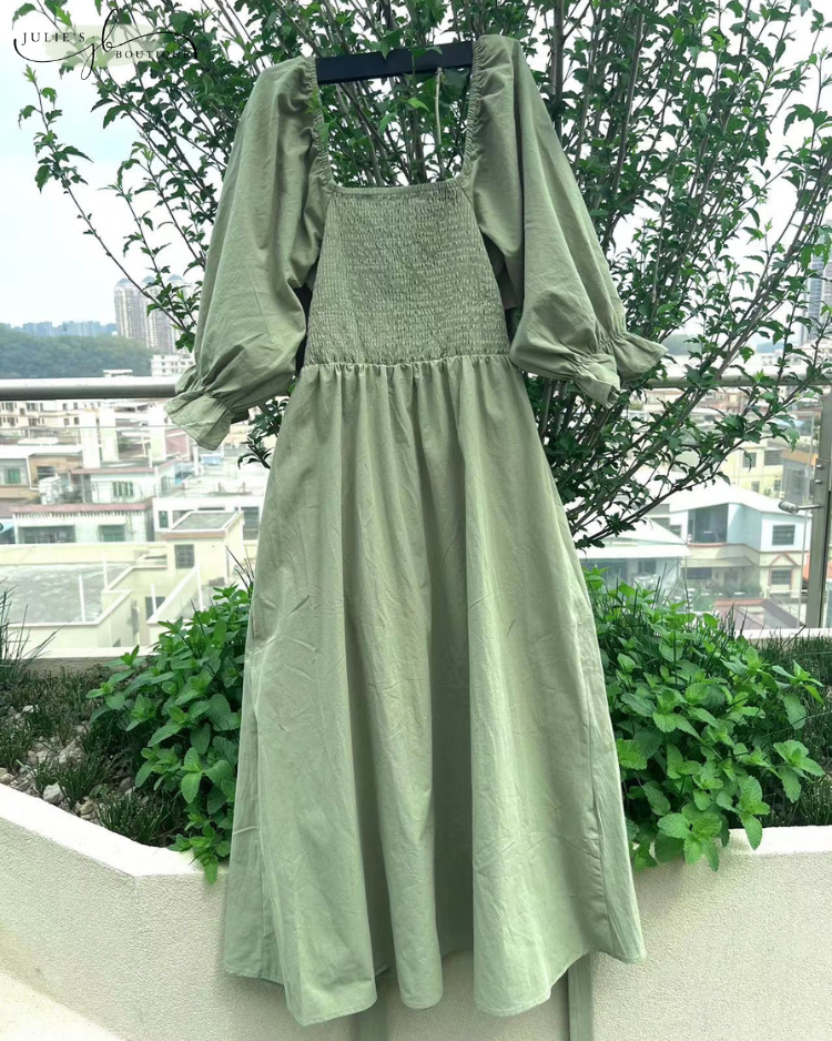 OPHELIA™ | FRANZÖSISCHES KLEID MIT RÜSCHENÄRMELN