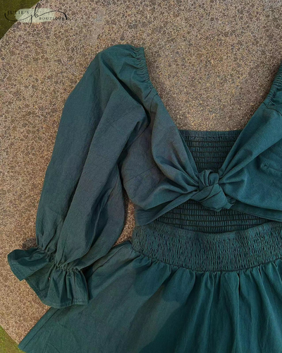 OPHELIA™ | FRANZÖSISCHES KLEID MIT RÜSCHENÄRMELN
