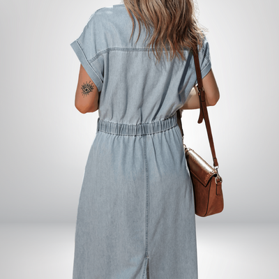 Sofia® | Elegantes Jeanskleid mit kurzen Fledermausärmeln
