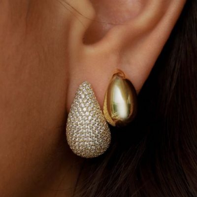Orecchini goccia d'acqua - oro scintillante