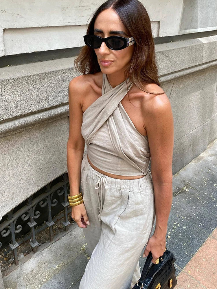 Sara - Boho Set Mit Leinen Hose