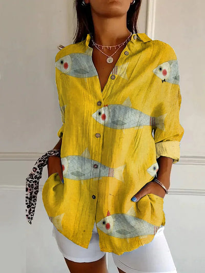 Luna - Lange Bluse mit Blumendruck