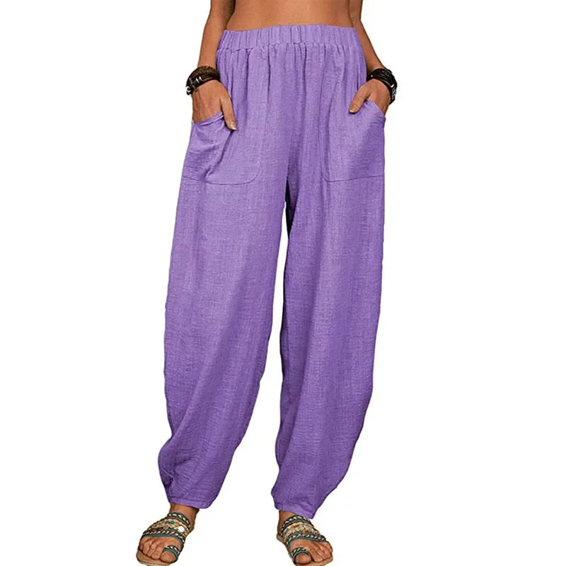 Malia - Vintage Baumwolle Leinen Boho Hose