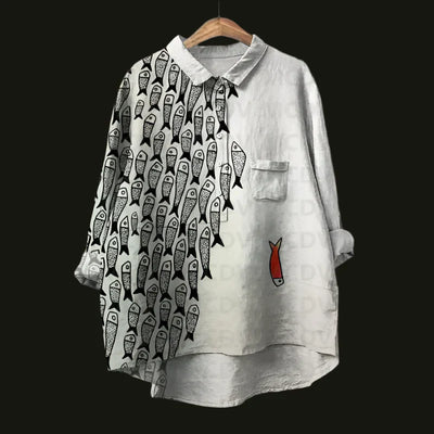 Rael | Bequemes Vintage-Shirt mit Fischdesgin