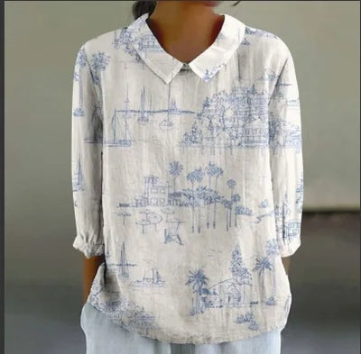 Saia - Bunte Leinen Top