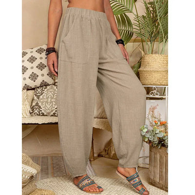 Malia - Vintage Baumwolle Leinen Boho Hose