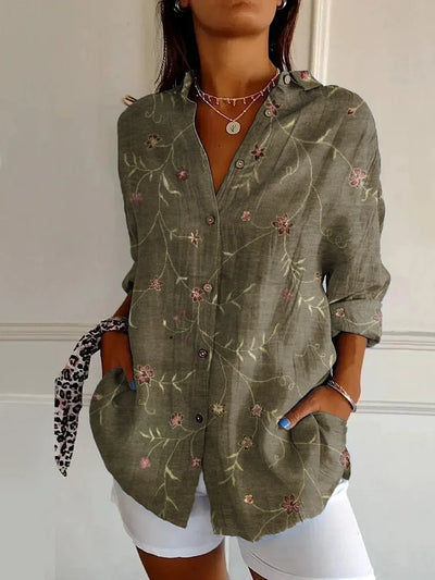 Luna - Lange Bluse mit Blumendruck