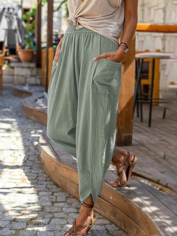 Emi - Vintage Baumwolle Leinen Boho Hose