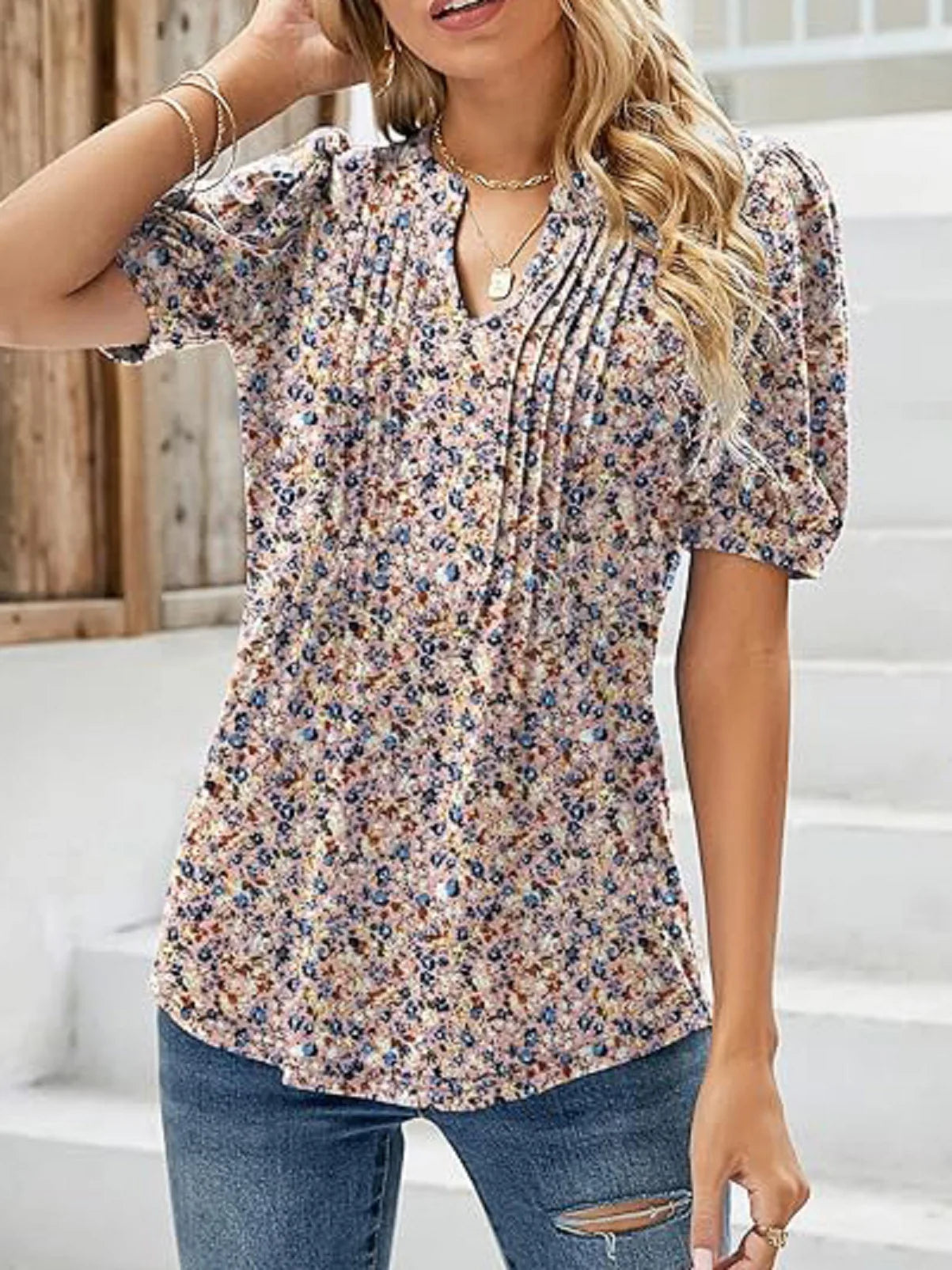 Tunika - Tops V-Ausschnitt Shirts/Bluse