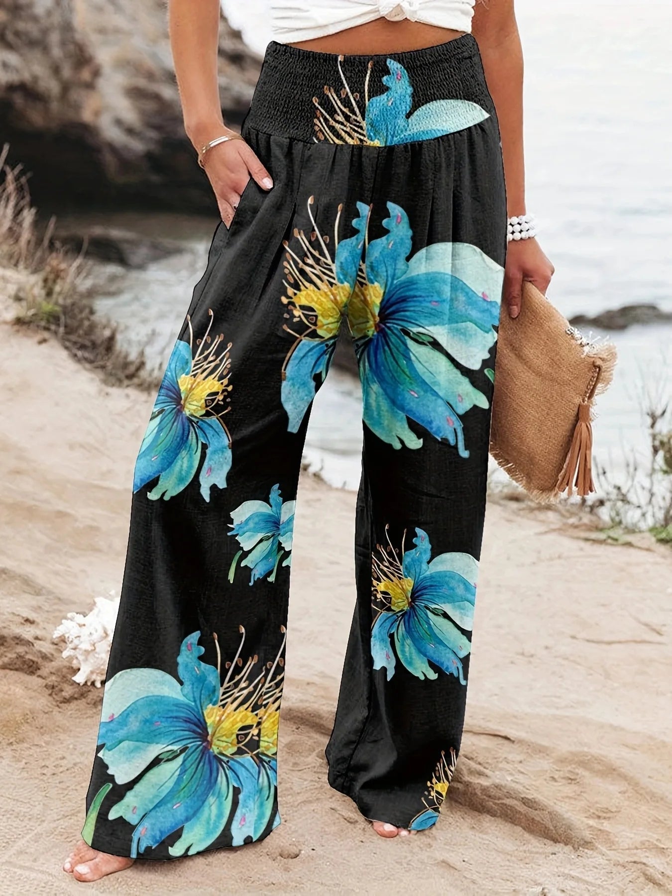 Diana - Luftige Strandhose mit Druck