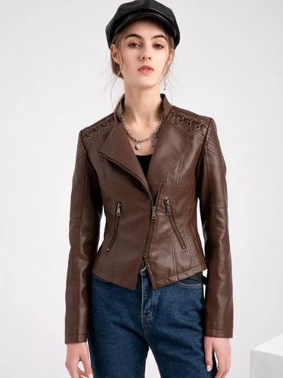 Diana - Elegante Leder-Motorjacke
