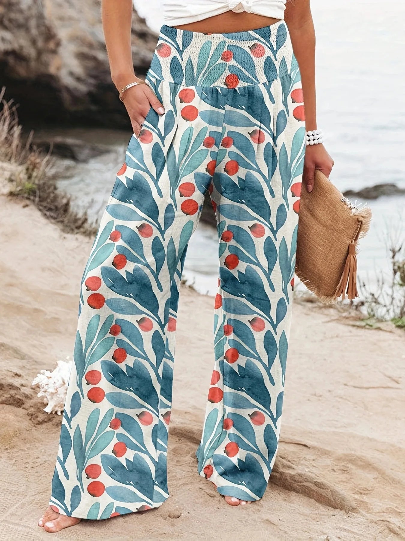Diana - Luftige Strandhose mit Druck