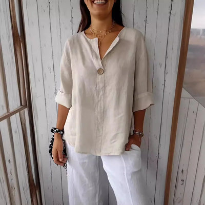 Mariene - Lange Bluse mit Kurzen Ärmeln