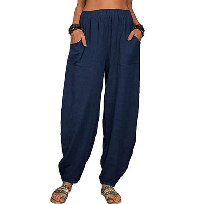 Malia - Vintage Baumwolle Leinen Boho Hose