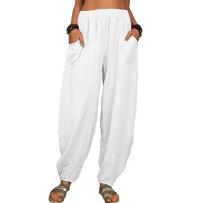 Malia - Vintage Baumwolle Leinen Boho Hose