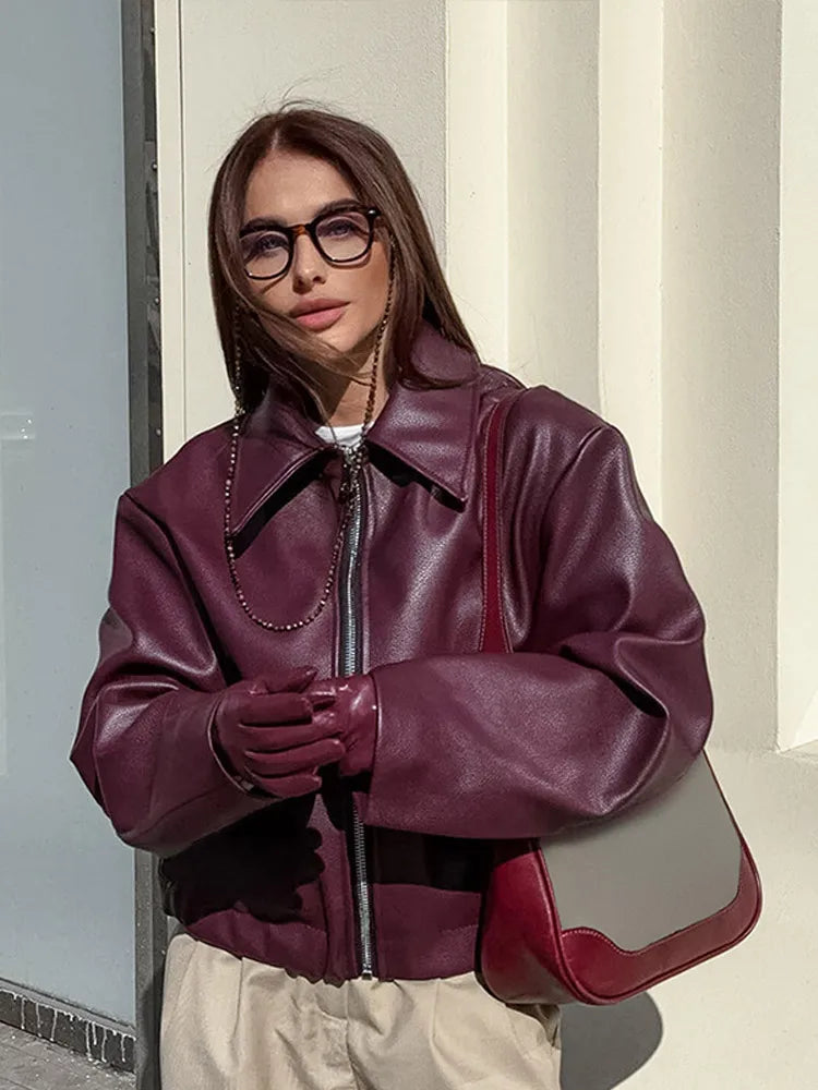 Hermana - Elegante Leder-Bomberjacke