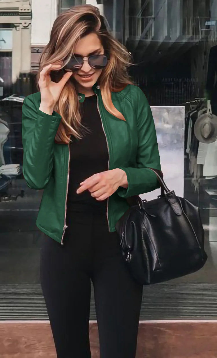 Shira - Stylische Leder Zwischenjacke