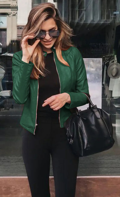Shira - Stylische Leder Zwischenjacke