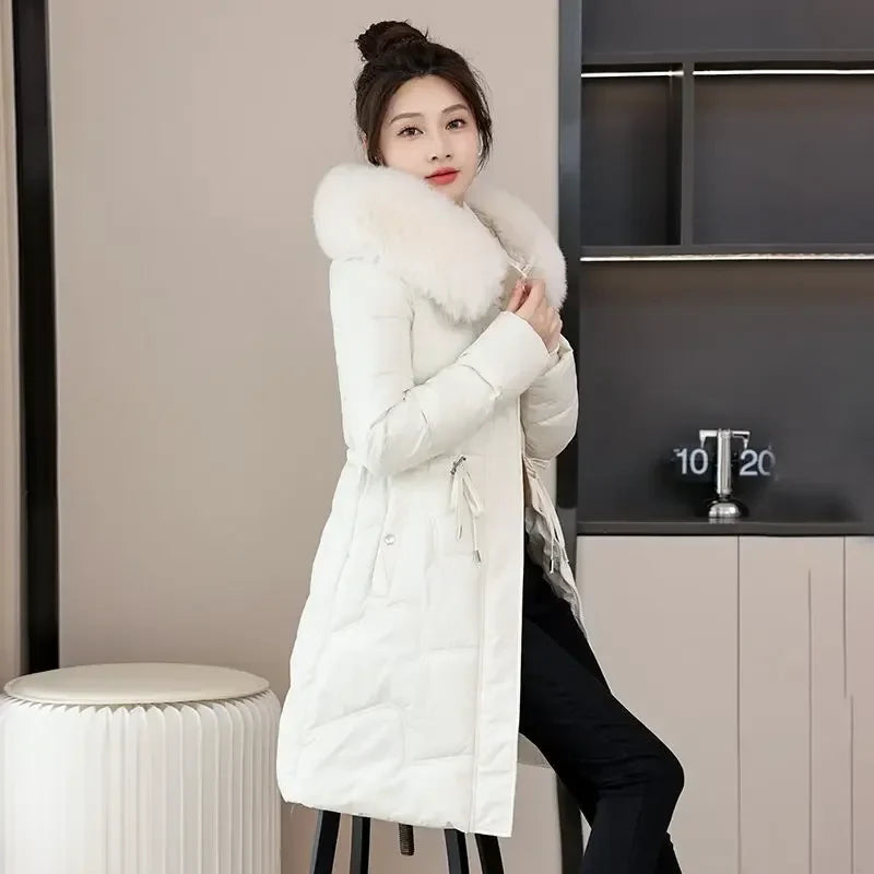 Fiora - Langer warmer Pelzmantel - Winddicht