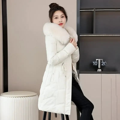 Fiora - Langer warmer Pelzmantel - Winddicht