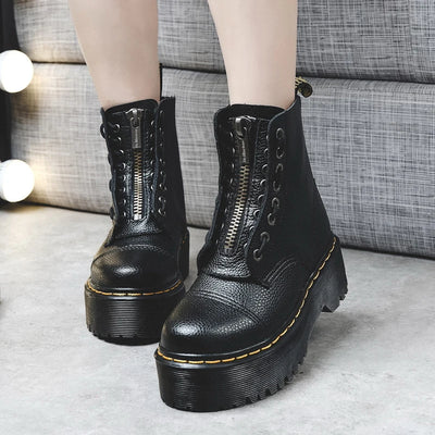 Ava - Komfortstiefel aus Leder mit Reißverschluss