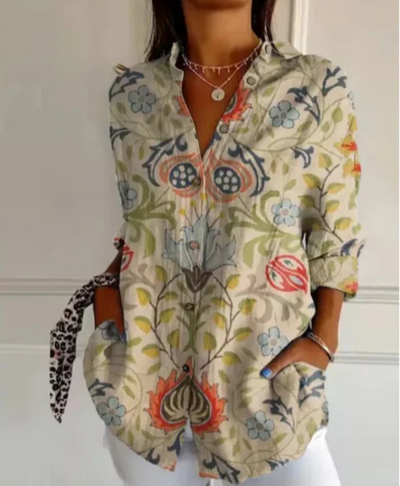 Luna - Lange Bluse mit Blumendruck