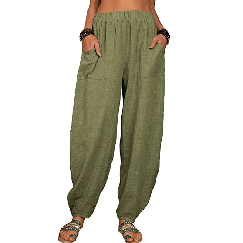 Malia - Vintage Baumwolle Leinen Boho Hose