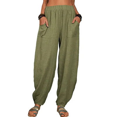 Malia - Vintage Baumwolle Leinen Boho Hose