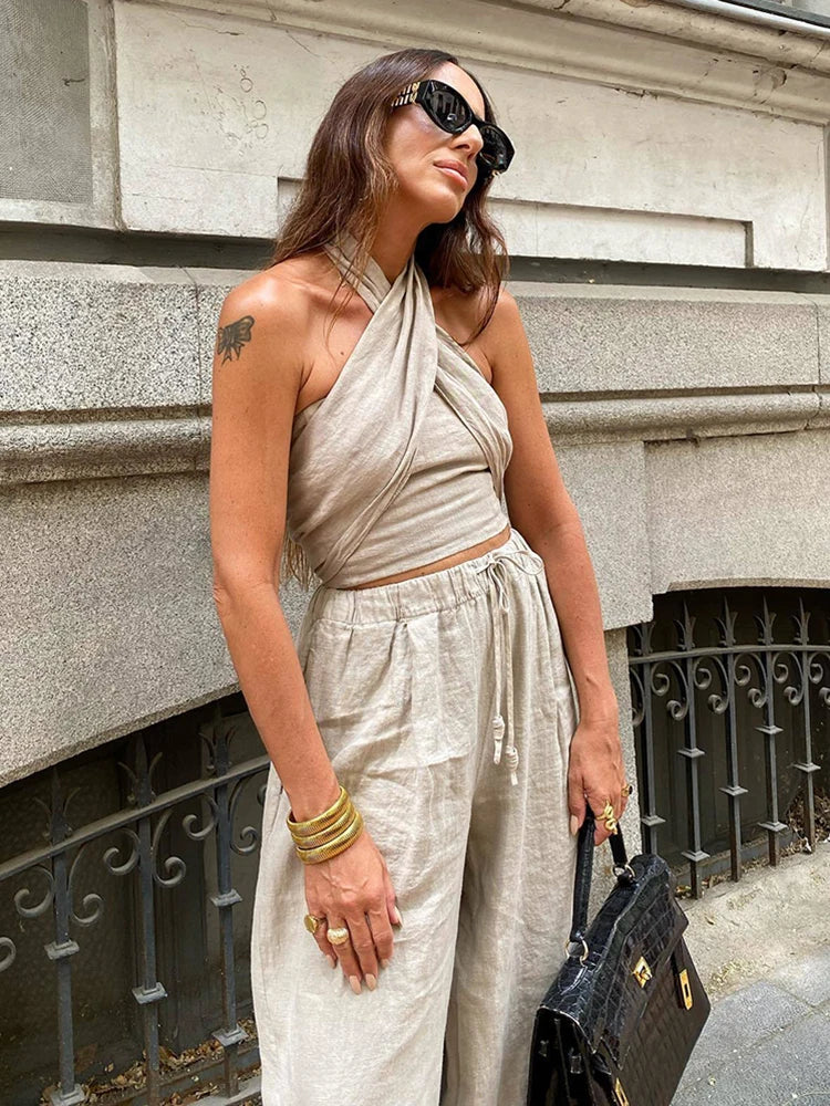 Sara - Boho Set Mit Leinen Hose